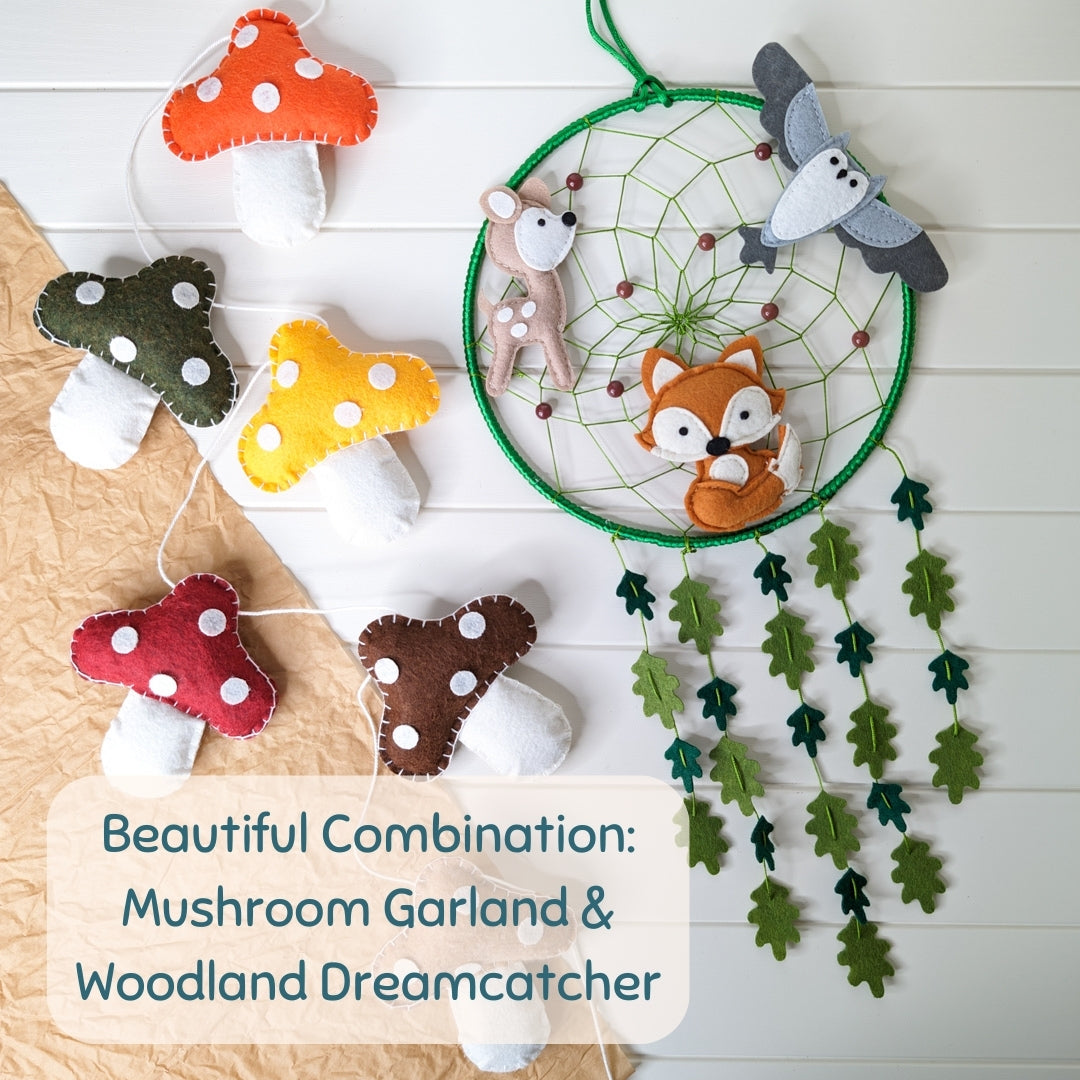 Mushroom Felt Garland - 120 / 220 / 320cm long