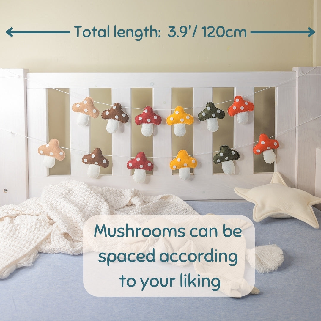Mushroom Felt Garland - 120 / 220 / 320cm long