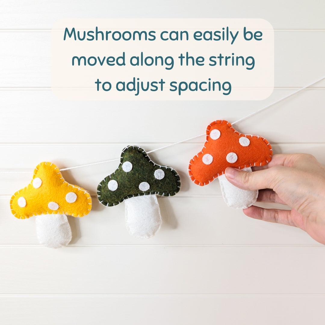 Mushroom Felt Garland - 120 / 220 / 320cm long