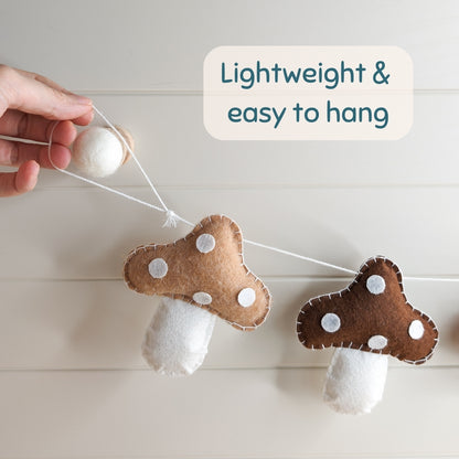 Mushroom Felt Garland - 120 / 220 / 320cm long