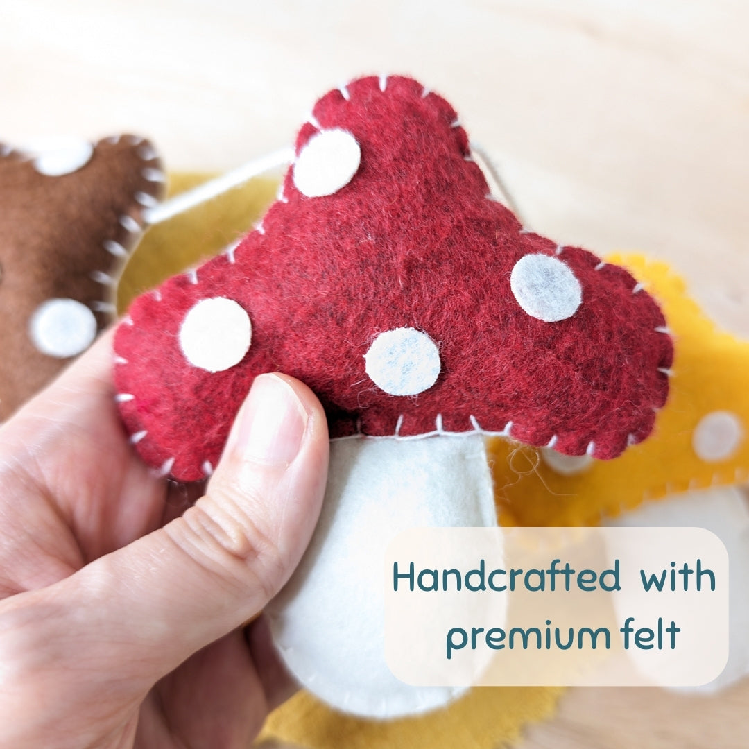 Mushroom Felt Garland - 120 / 220 / 320cm long